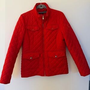Tommy Hilfiger Red Quilted Puffer Jacket